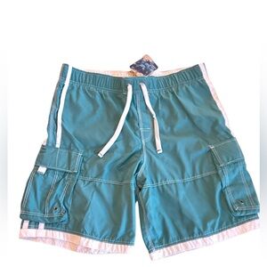 Steve & Barry's Board Shorts Teal & White Men’s Size Large Pockets New with Tags